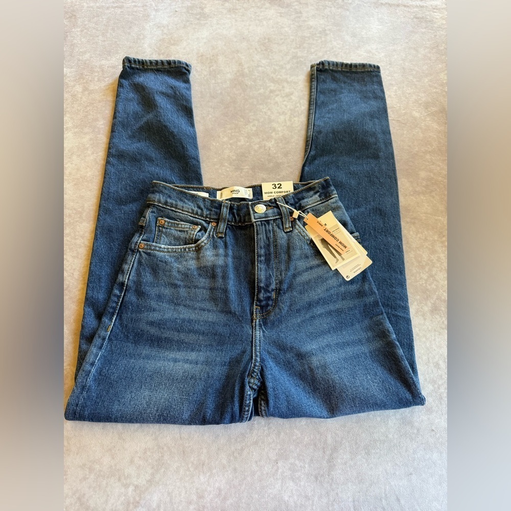 Mango Women's Blue Mom High waist Jeans
